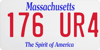 MA license plate 176UR4