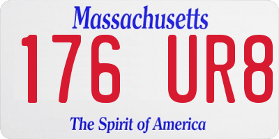 MA license plate 176UR8