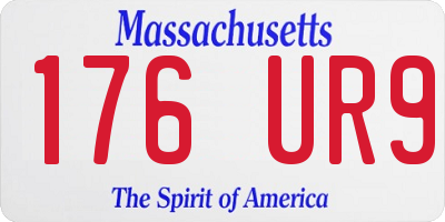 MA license plate 176UR9