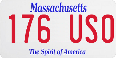 MA license plate 176US0