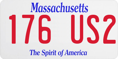 MA license plate 176US2