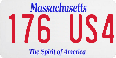 MA license plate 176US4