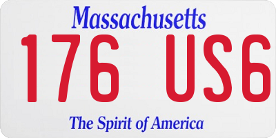 MA license plate 176US6
