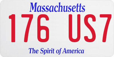 MA license plate 176US7
