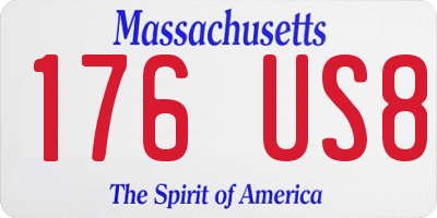 MA license plate 176US8