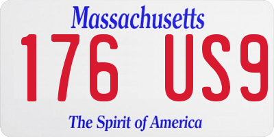 MA license plate 176US9