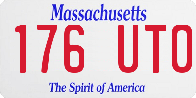 MA license plate 176UT0