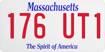MA license plate 176UT1