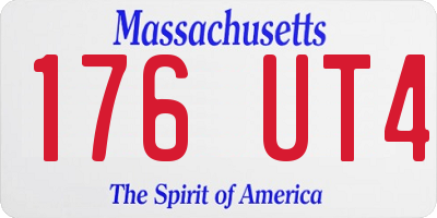 MA license plate 176UT4