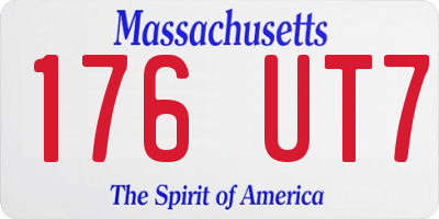 MA license plate 176UT7