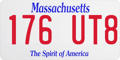 MA license plate 176UT8