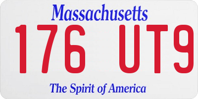 MA license plate 176UT9