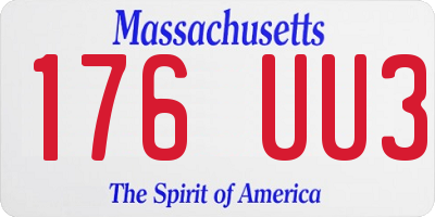 MA license plate 176UU3