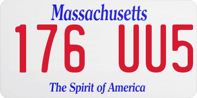 MA license plate 176UU5