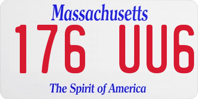 MA license plate 176UU6