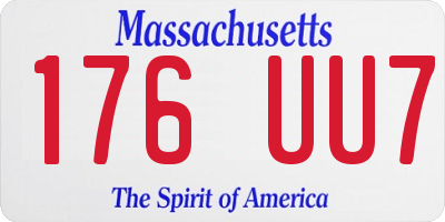 MA license plate 176UU7