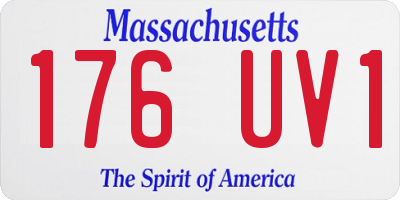 MA license plate 176UV1