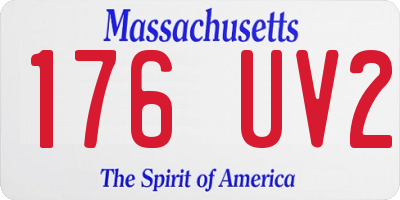 MA license plate 176UV2