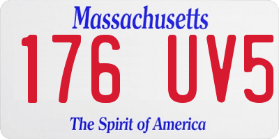 MA license plate 176UV5