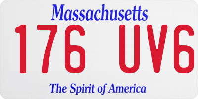 MA license plate 176UV6