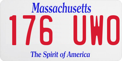 MA license plate 176UW0