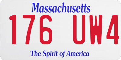 MA license plate 176UW4