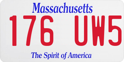 MA license plate 176UW5