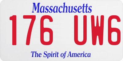 MA license plate 176UW6