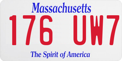 MA license plate 176UW7