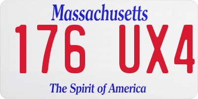 MA license plate 176UX4