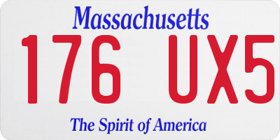 MA license plate 176UX5