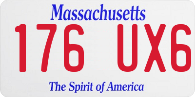 MA license plate 176UX6