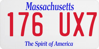 MA license plate 176UX7