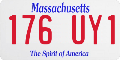 MA license plate 176UY1