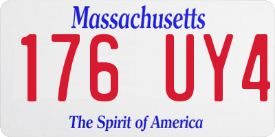 MA license plate 176UY4