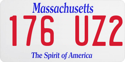 MA license plate 176UZ2