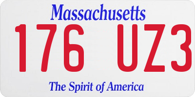 MA license plate 176UZ3
