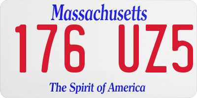 MA license plate 176UZ5