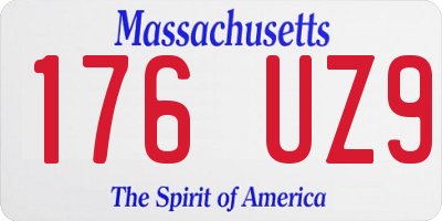MA license plate 176UZ9