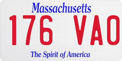 MA license plate 176VA0