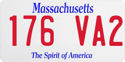 MA license plate 176VA2