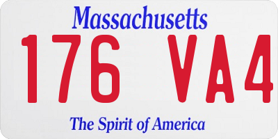 MA license plate 176VA4