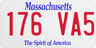 MA license plate 176VA5