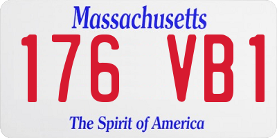 MA license plate 176VB1