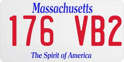 MA license plate 176VB2