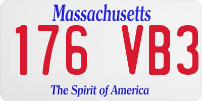 MA license plate 176VB3