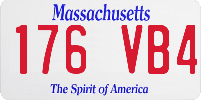MA license plate 176VB4