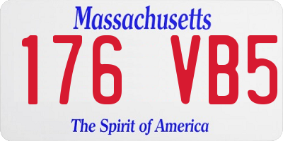 MA license plate 176VB5