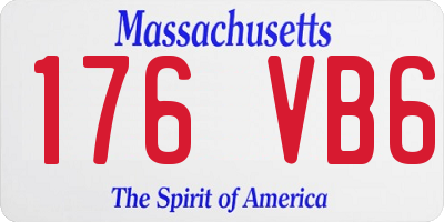 MA license plate 176VB6