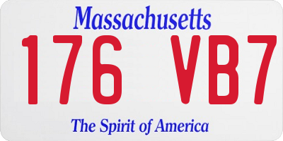 MA license plate 176VB7